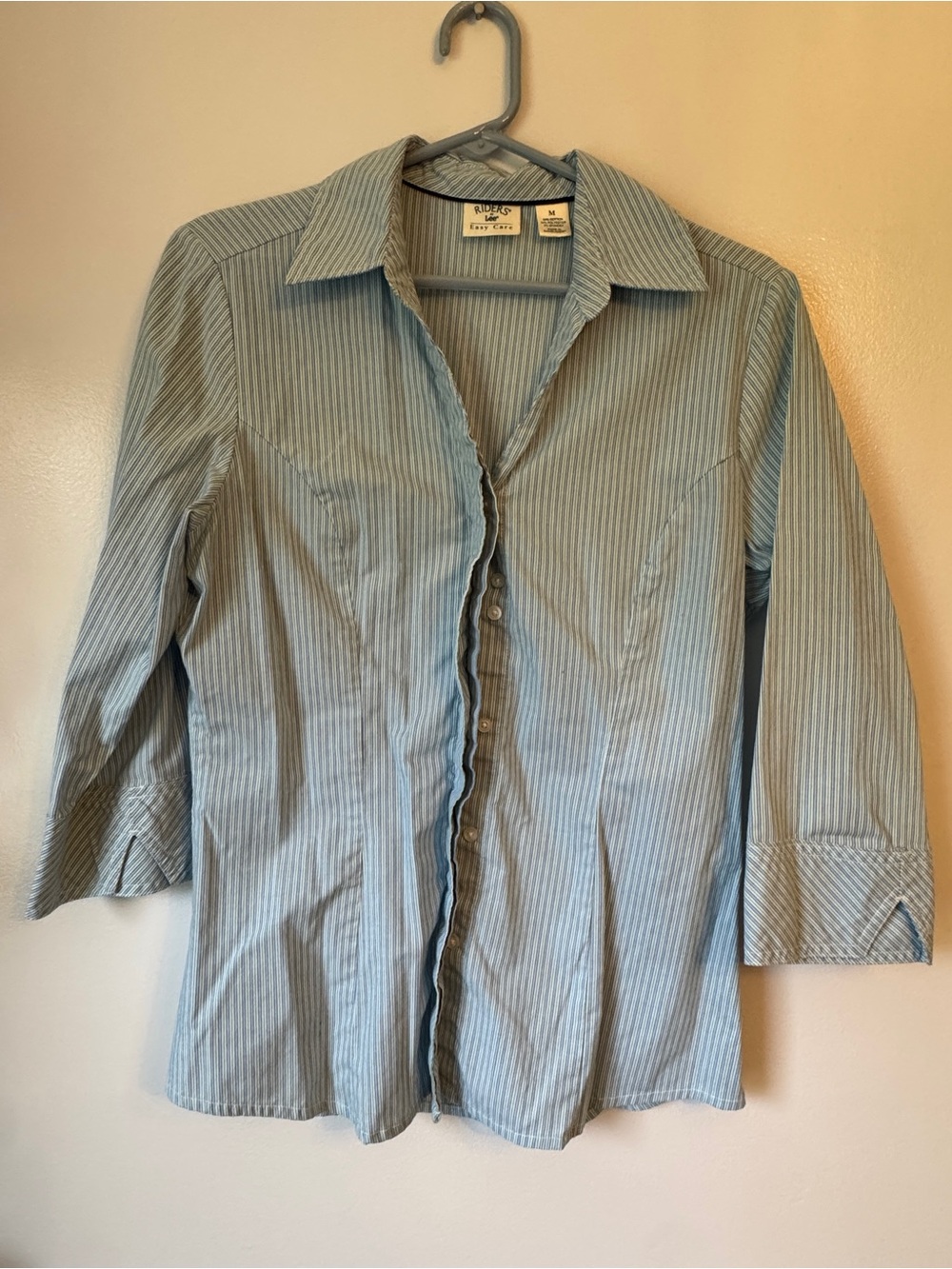 Riders by Lee Light Blue Pinstripe Button-Down Shirt